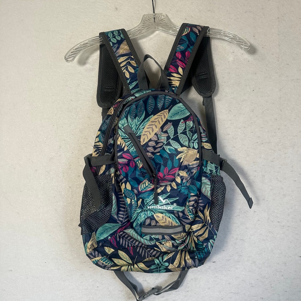 Sunhiker Small Hiking Backpack Tropical Leaf Floral Print Cycling Daypack Blue